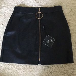 Black Leather Mini Skirt
